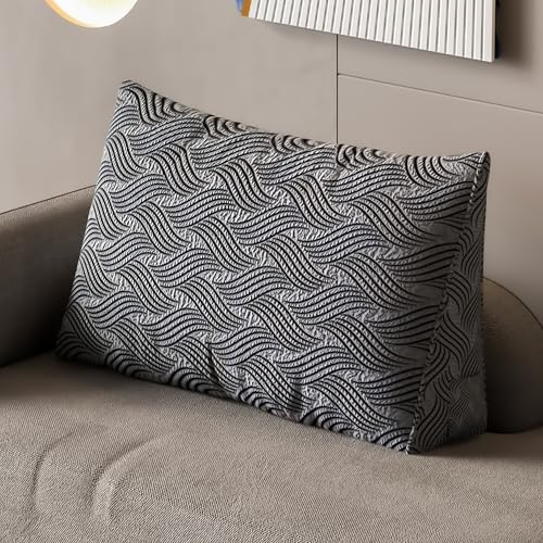Cojín de espalda, cojín de lectura para cama y sofá, cojín de respaldo para cama, cojín de cuña, cojín grande para sofá, cojín de pared, cojín de lectura triangular, tejido arrugado de lujo (80 cm)