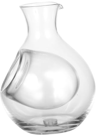 PartyKindom Decantador De Vino De Cristal Con Diseño Inclinado Recipiente Para Enfriar Hielo Para Brandy y Licor Elegante y Práctico Para Amantes Del Vino