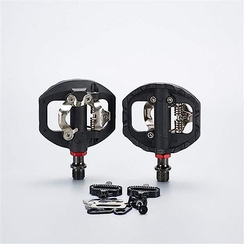 ZGHQHCDRH Fahrradpedale, Fahrradpedale, Fahrradpedal MTB Fahrrad selbstsicherndes Pedal Klickpedal Dual-Plattform-Adapter mit Klampe für