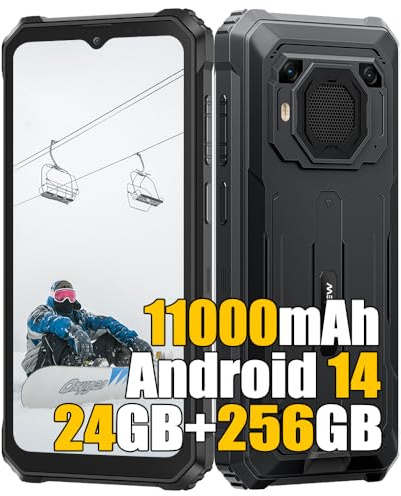 Blackview BV6200 Plus Telephone Portable Incassable, 24Go+256Go/2TB Android 14 Téléphone Débloqué 4G, 11000mAh, 16MP+13MP, 6.56 HD+ Smartphone Incassable Etanche, 4G LTE/GPS/NFC/OTG/FM, Noir