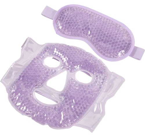 Masque Oculaire en Gel Réutilisable à Billes, Compression Chaude | Pvc et Tissu Doux, Forme à Billes, Usage Visage et Yeux, Lot de 1 Set de Set de Pièce Couleur Aléatoire