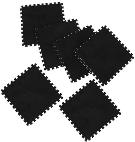 TOYANDONA Alfombrillas de Suelo de Eva Mullidas 30x30x1 Cm para Niños, Cojines Rompecabezas Portátiles Negros, Tapetes de Juego Multifunción para Hogar y Escuela, Pack de 6 Piezas