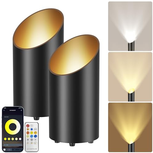 Yotivki Lámpara de pie LED inteligente 6W regulable – Control por APP Bluetooth y mando a distancia, 2700K-6500K (Blanco Cálido/Frío), Modo ambiente 10 escenas, con cable 1,8m y interruptor de pie