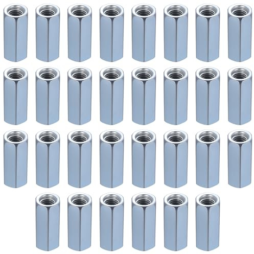 30 Pz Dado di Accoppiamento, M8 Dado Esagonale Lungo, M8 x 30 mm Dadi di Prolunga Esagonali, Dadi Lunghi Manicotti Filettati Interni per collegamento di filettature metriche