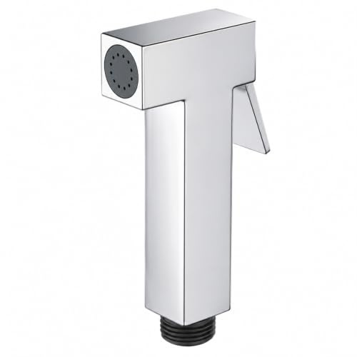 Schläfer 8118 | Doccino per Bidet Quadrata Universale Cromo Square, Doccino Wc a Mano, Shut off in Abs, Doccetta Spry per Barca, Camper, Campeggio, Spa, Doccetta Igienica a pulsante per Idroscopino,