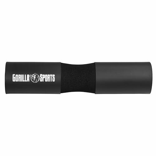 GORILLA SPORTS® Langhantelpolster 44,7 cm mit 3,3 cm Polsterung, rutschfest | Ergonomisches Schaumstoffpolster für Standardstangen, schützt Nacken und Hüfte bei Kniebeugen, Lunges und Hip Thrusts