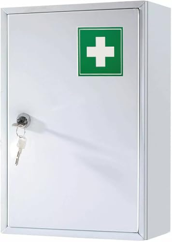 PaulStore Armoire Murale de Premiers Secours Médical Médicament Métal Acier Boîte Cabinet Verrouillable Étui Boîte