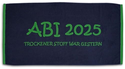 ESPiCO Jacquard Strandlaken Strandtuch ABI 2025 Marine Neon Abitur Geschenk 80 cm x 160 cm