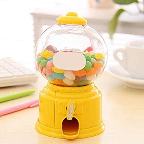elemhome Kids'Candy Machine Máquina portátil de dulces para niños Mini máquina de chicle creativa Caja de caramelos Máquina de cápsulas Dispensador de burbujas Gumball Caja (amarillo)