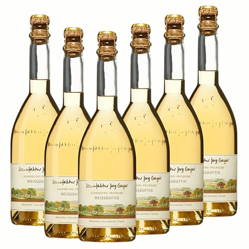 Jörg Geiger Weißduftig Alkoholfrei | Sekt ohne Alkohol 6x0,75l | Fein-fruchtig mit Birne, Apfel, Quitte & Holunder | alkoholfreier Sektgenuss für jeden Anlass