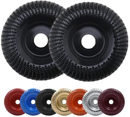 Lot de 2 disques abrasifs de 100 mm en carbure de tungstène, pour ponçage, sculpture, polissage, façonnage, meuleuse d'angle, 22 mm (noir)