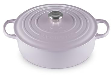 Le Creuset Horno holandés ancho redondo, Cacerola Hierro Fundido Esmaltado, 6.75 cuartos de galón, Chalota