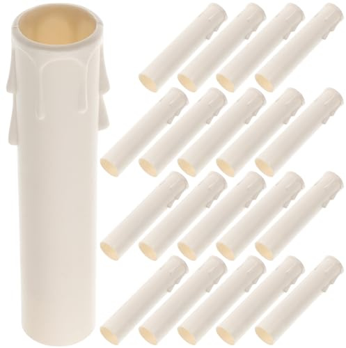 20 Pièces tube de bougie larme blanc couvercle de douille de bougie pièces de réparation de lampe pièces de rechange pour lampes branches support manche en plastique abat-jour base