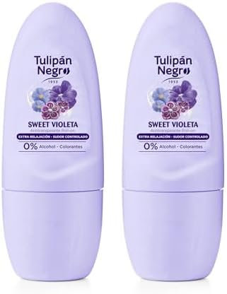TULIPÁN NEGRO, ANTITRANSPIRANTE ROLL ON SWEET VIOLETA 50ML (Paquete de 2)