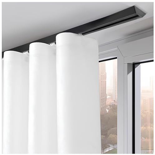 WWERTYY Riel de Techo Invisible Ultrafino para Cortinas, Sistema de riel Deslizante silencioso para Cortinas, Barra para Cortinas para divisores de ambientes, Sala de Estar, Dormitorio, f