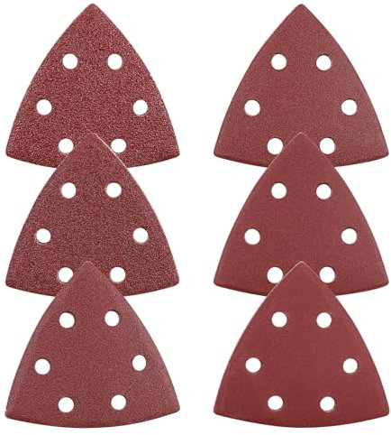 wadafen Lijas Delta, 72 Hojas Almohadillas de Lijado Triangular 90x90x90mm con 6 Agujeros, para Lijadora Triangular y Mouse, Granos 40/60/80/120//180/240