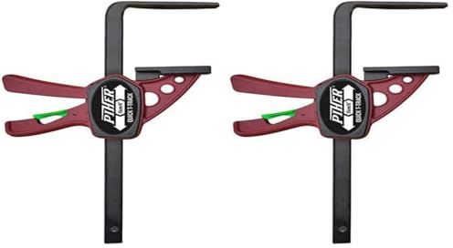 PIHER - INDUSTRIAS PIQUERA Serre-joint mini Quick Track PIHER - 15 cm - 52101, Bois, Noir, Rouge Foncé (Lot de 2)