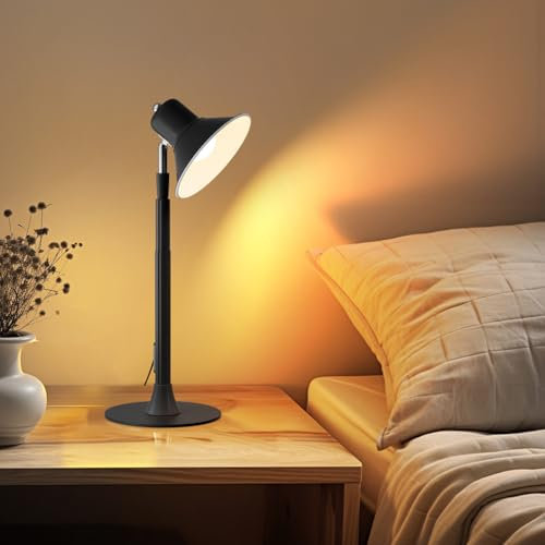 AoLa Lampe de Table LED Réglable en Hauteur, Lampe sur Pied avec Prise USB et câble Lampe de Table réglable Dimmable avec Interrupteur Lampe sur Pied télescopique Lampe de Chevet