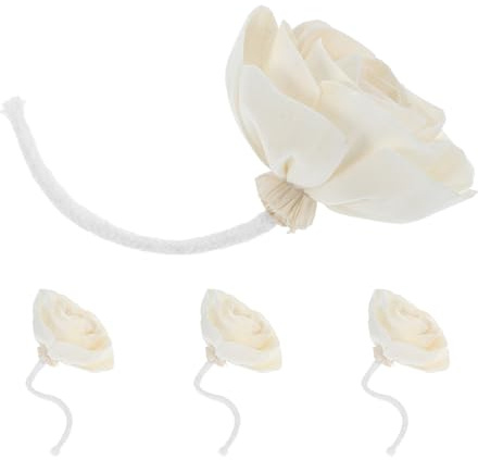 ANDRESLAD 4 Varillas Difusoras Meche de Algodón de Flores Artificiales Diseño Realista y Elegante para Difusor de Aceites Esenciales para Aromaterapia en Yoga y Meditación