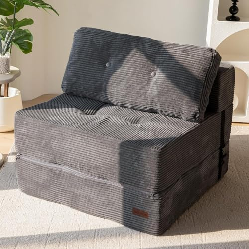 MAXYOYO Sofá Plegable con Función de Dormir, Sofá Cama Convertible con Espuma De Apoyo De Alta Densidad, Silla Plegable Portátil 4 en 1 Que Se Transforma En Una Tumbona De Suelo, Sofá De Suelo