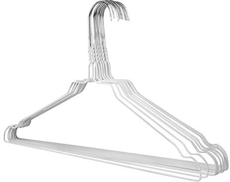 RSR Hangers Drahtbügel Kleiderbügel aus Metall 100 Stück Weiß Metallkleiderbügel Set Drahtkleiderbügel Metall Draht Hosenbügel Verzinkt Platzsparend Hochwertige Pulverbeschichtung 40 cm *TOP QUALITÄT*