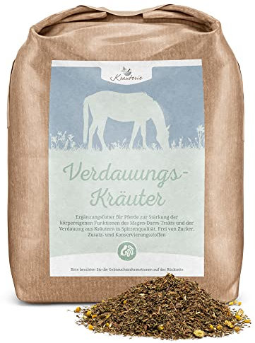 Krauterie Verdauungs-Kräuter für Pferde in Spitzenqualität (3000 g) - Artgerechtes Ergänzungsfutter aus Pferdekräutern, frei von künstlichen Zusätzen, melassefrei, getreidefrei, zuckerfrei