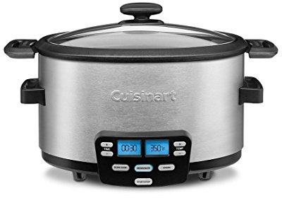 Cuisinart MSC-400 Cook Central 3 en 1 - Multicocina de 4 cuartos de galón: olla de cocción lenta, marrón/salteado, vaporizador