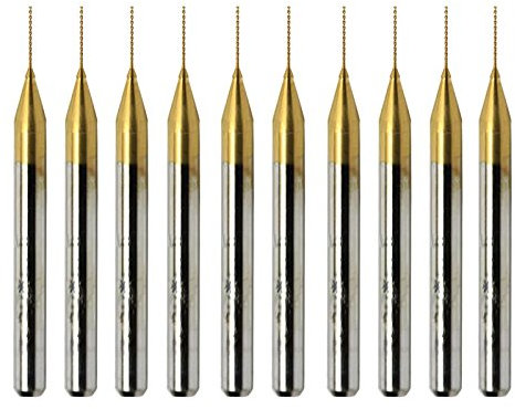 LYWS 10 x 3,175 mm 0,3 mm Titan-Nitrid-beschichtete Hartmetall-Leiterplatten-CNC-Bohrer-Bits (0,3 mm)