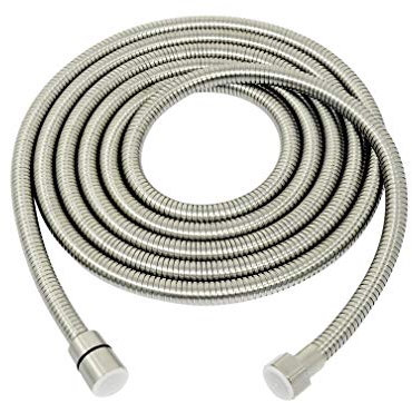 PHASAT Lange Brauseschlauch,3,5 m flexibler Edelstahl-Ersatzschlauch Knickschutz mit 2 Unterlegscheiben Gebürstetes Nickel 138 Zoll A3107N-3.5