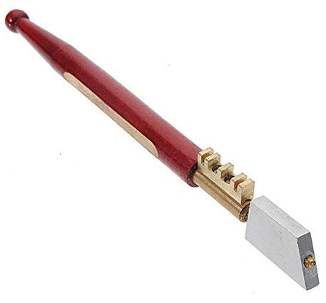 1x Coupe-verre avec pointe en diamant, 175mm outil coupe découpe vitrier diamant, idéal pour le ménage et le travail de coupe