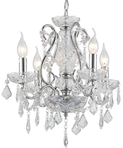 Saint Mossi Moderne K9 Lustre en Cristal Éclairage Plafonnier Lustre Lampe 4 Bras avec 4 Pieds E14 Hauteur 45cm Largeur 42cm