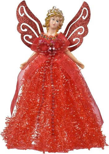 YYCFB Fabric Angel Christmas Tree Topper Christmas Doll Hanging Angel Christmas Tree Topper Fairy Angel With Wing For Christmas Decorations