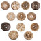 Aweisile kokosknöpfe knöpfe 100 Stück Gemischt Holzknöpfe Knöpfe Holz 2 Löcher Vintage Runde Knöpfe 18mm Holzknopf für Nähen Handwerk,knöpfe für Scrapbooking DIY Basteln Nähen