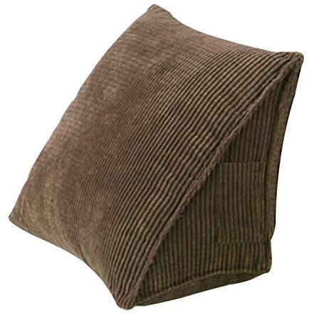 Soft Wedge Reading Pillow Triangle Corduroy Back Cushion Backrest Positioning Sofa Bed Office Chair Rest Pillow Back Support Pillow (Coffee)
