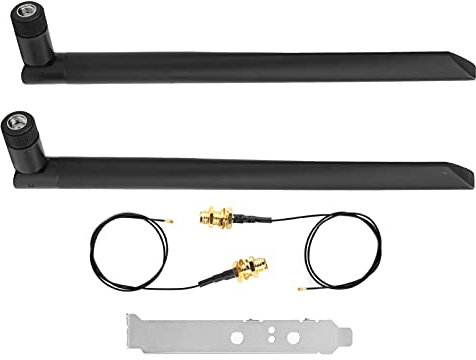 2 STK. 30cm IPEX4 auf SMA WiFi Antennenkabel Verlängerungskabel für M.2 WiFi Bluetooth + 2 STK. 8DBi WLAN Omnidirektionale Antenne, Kompatibel mit Drahtlose Netzwerkkarte