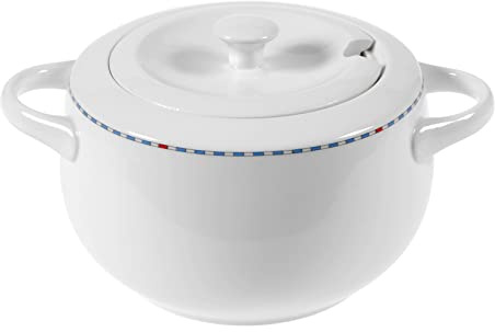 H&H 4338040 Zuppiera Astrid, Porcellana, Decorata, Lt 3