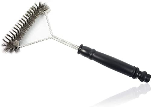 HMH-Shop Grillbürste Edelstahlborsten Grillzubehör Reinigungsbürste für das Grillrost 30cm Drahtbürste BBQ Borsten an 3 Seiten DREI Seitige Grillrostbürste Grillreiniger Gasgrill Kohlegrill