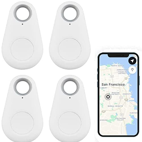 TOTMOX 4X Smart Tracker Key Finder Locator Bluetooth Wireless Anti-Lost Alarm Sensor Device Fernbedienung für Kid Locating Phone Wallets Gepäck Item Finder, Weiß