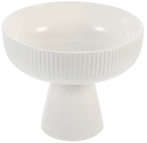 HEMOTON Bol De Crème Glacée Coupe à Fruits sur Pied Corbeille De Fruits Récipients pour La Nourriture Gobelet avec Couvercle Gobelets Apéritif Céramique Nouilles Fines Un Verre Blanche