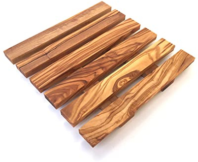 Dessous de plat carré de 20 x 20 cm - Fait main en bois d'olivier - Dessous de verre en bois de qualité supérieure