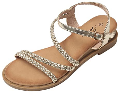 JOMIX Sandale Réglable avec Boucle pour Femme - Confortable pour Maison, Piscine et Plage d'été