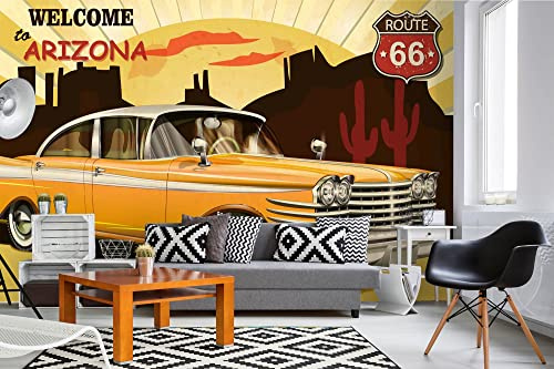 Vlies Fototapete ARIZONA RETRO PLAKAT 375 x 250 cm (inkl. Kleister) - Vlies Tapete, Wandtapete, Wandbilder - Tapete für Wohnzimmer Schlafzimmer, Büro, Küche - Montagefertig