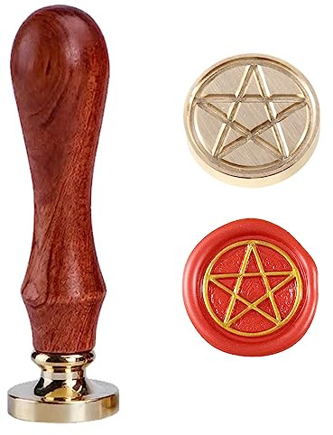 Tranditional Pentagramm Mond Phases Sealing Stamp Kopf Pagan Vintage Wachs Siegelstempel Klassische Kupfer Wachs-Stempel für Weihnachten Halloween Thanksgiving Verpackung
