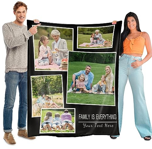 SearchI Personalisierte Weich Wärme Decke 127x178cm,Individuelle Decke mit Foto Worten Geburtstage und Weihnachten Personalisierte Geschenke für Mama, Papa, Kind, Hunde, Freunde oder Liebhaber