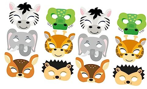 SAFIGLE 24 Stk Tiermasken Für Kinder Kostüm Tiermasken Kinder Tier Leistungstier Affenmaske Affenkostüm Für Kinder Gorilla-kostüm Kostümmasken Themenpartyzubehör Karikatur Baby Gefühlt