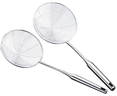 Cuchara Ranurada Colador de Pasta, espumadera de cocina, utensilio perfecto for freír, colador profesional, colador de malla sólida con mango de acero inoxidable, herramientas de cocina Espumadera Cuc
