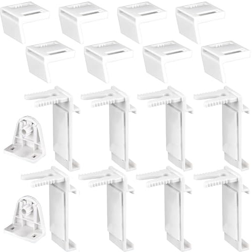 18 Pcs Fixation Store sans Percage, Support de Serrage pour Store Enrouleur, Attache Rideau sans Percage pour Divers Types de Stores, Fenêtre en Bois