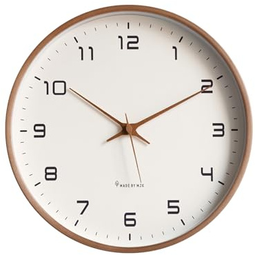 Ergocar Wanduhr, Moderne Stille Ohne Tickende Runde Holzwanduhr Batterie Batterie Angetriebenes Schlafzimmer, Wohnzimmer, Eingang, Küche, Büro
