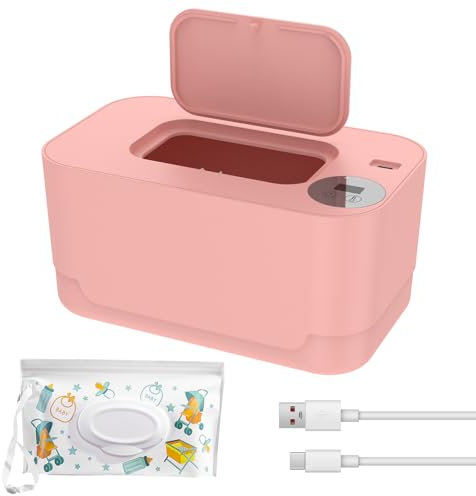 Toallitas húmedas Calentador para bebé, 13,5 x 24 x 4 cm, caja para calentar toallitas húmedas, 55 – 65 °C, ajustable, temperatura constante, paño de limpieza, calentador de calor para el hogar