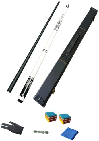 Ronyme 1/2 geteiltes Pool-Queue-Set, Pool-Stick, 1,3 cm Spitze, mit 4 Pool-Spitzen, mit Kreiden, Billard-Stick-Set, Snooker-Pool-Queue für Sport, Flanelletui